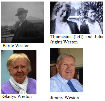 Jimmy Weston (b. 1937) and his son Paul; (in 2nd section) Gladys Weston (née Brown)